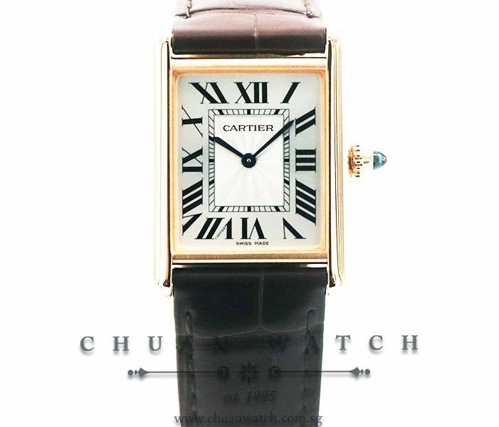 CRWGTA0011 - Tank Louis Cartier watch - Large model, hand-wound mechanical  movement, rose gold, leather - Cartier