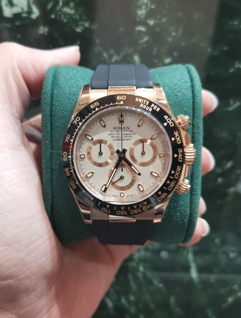 Rose gold clearance daytona ivory dial