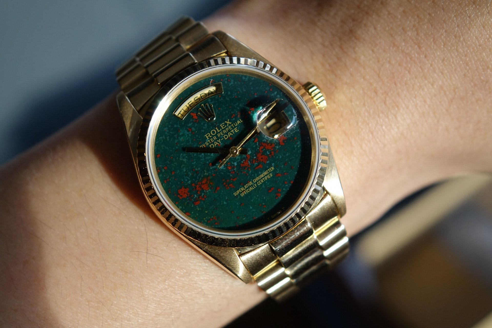 Rolex Daydate Custom Bloodstone dial AllWatchMarket